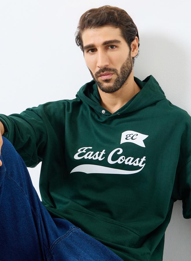 Styli Men Oversized Heavy Fleece Printed Hoodie - Image 1